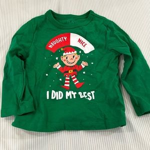Children’s Place Christmas Naughty and Nice Shirt 12-18 Months